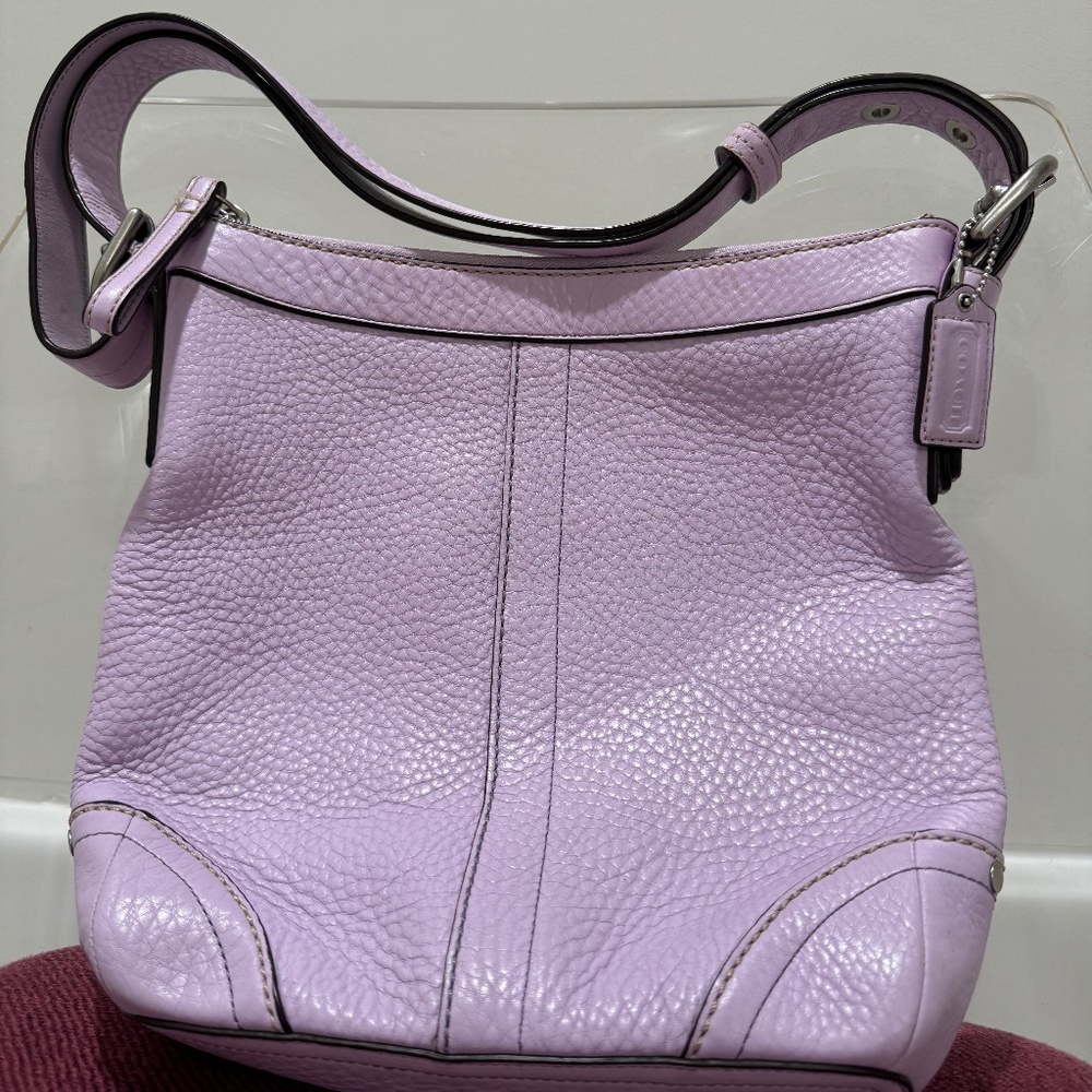 Vintage Lilac Pebbled Leather Sling Crossbody